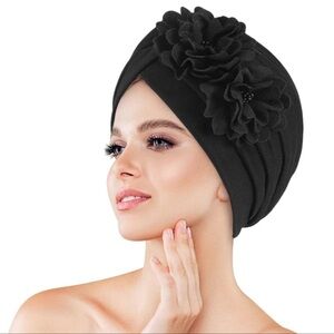 Elegant Turban with Floral Accents